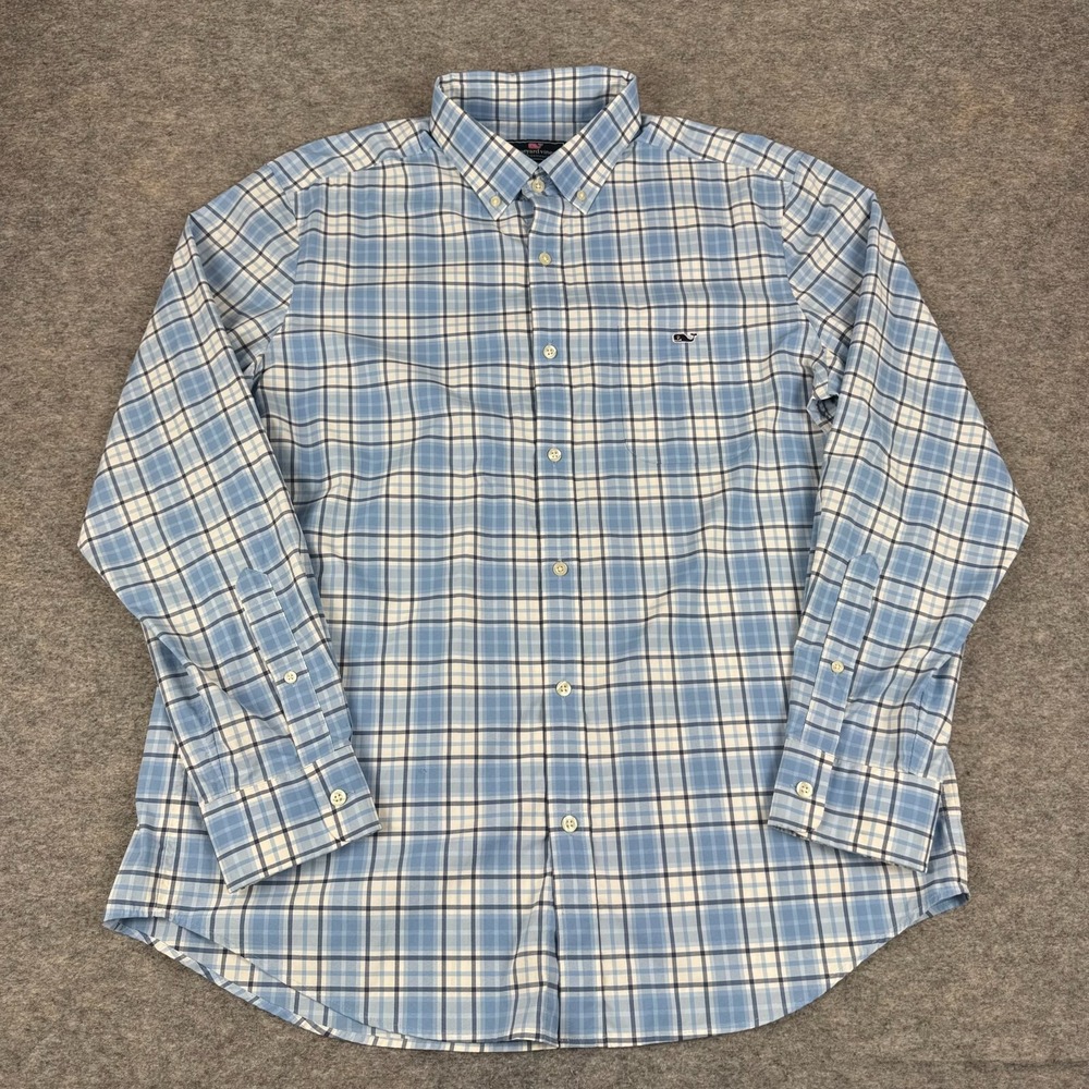Vineyard Vines Performance Classic Fit Tucker Shirt Long Sleeve Plaid Mens XL